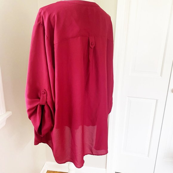 Torrid Burgundy Button Down Shirt - Picture 5 of 8